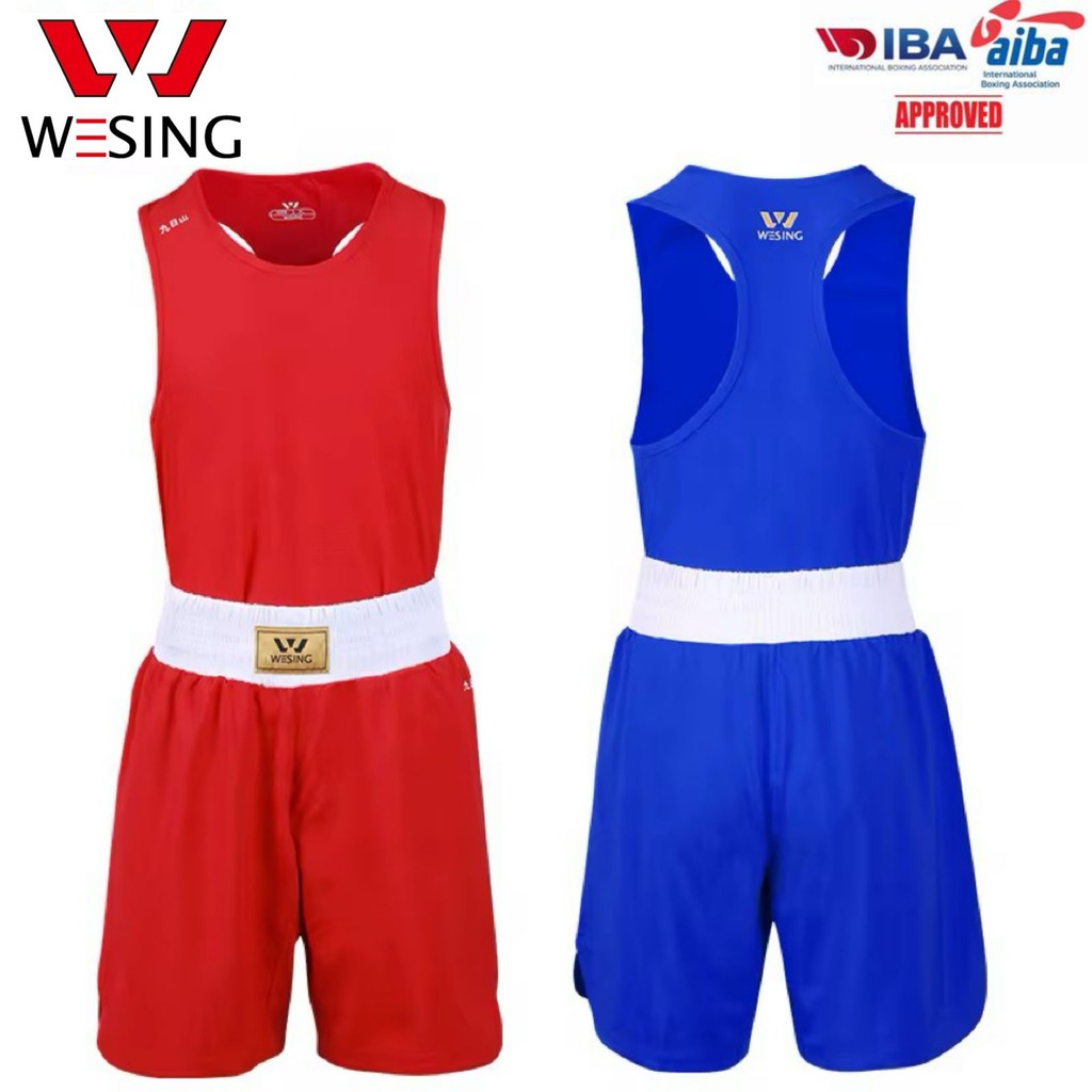 Baju Tanding Tinju WESING IBA / boxing Amateur uniform celana tinju