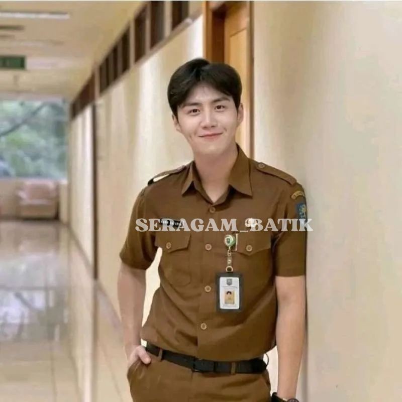PROMO Seragam PNS Pemda khaki Pria Lengan Pendek Baju Pdh khaki Pegawai Negeri Asn Baju Guru Pns Pem