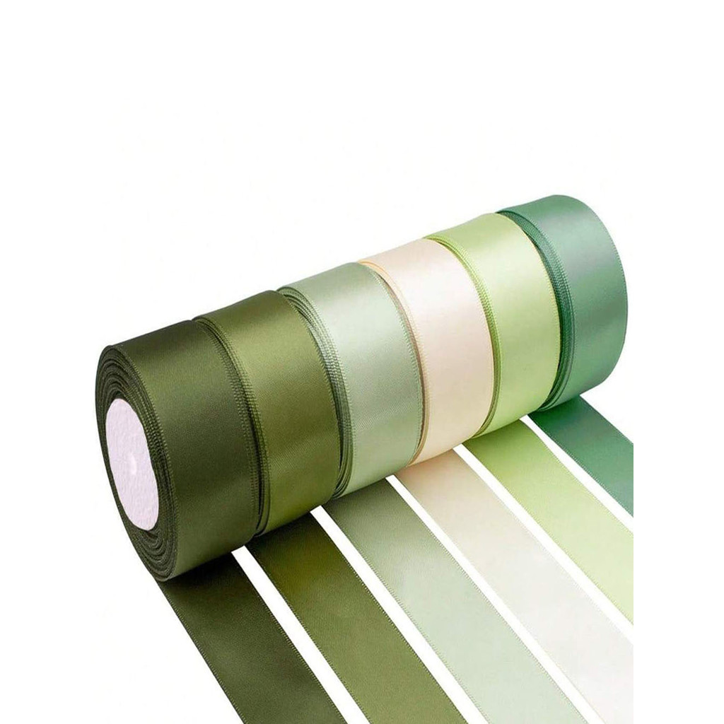 

6 Rolls 25yards Assorted Solid Color Silk Ribbon Satin Satin For Wedding Invitation Bouquets Birthday Party DIY Gift Packaging