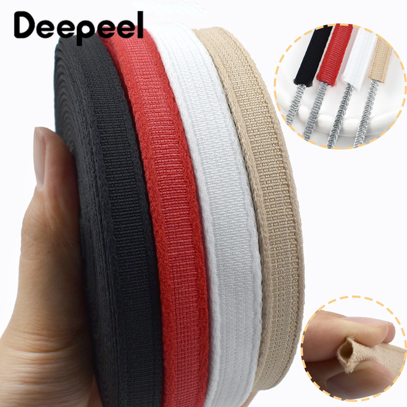 

2/5/10/20M Deepeel 10mm Nylon Webbing Tubular Ribbon Bands for Underwear Bra Underwire Channeling Tape DIY Sewing Accessories
