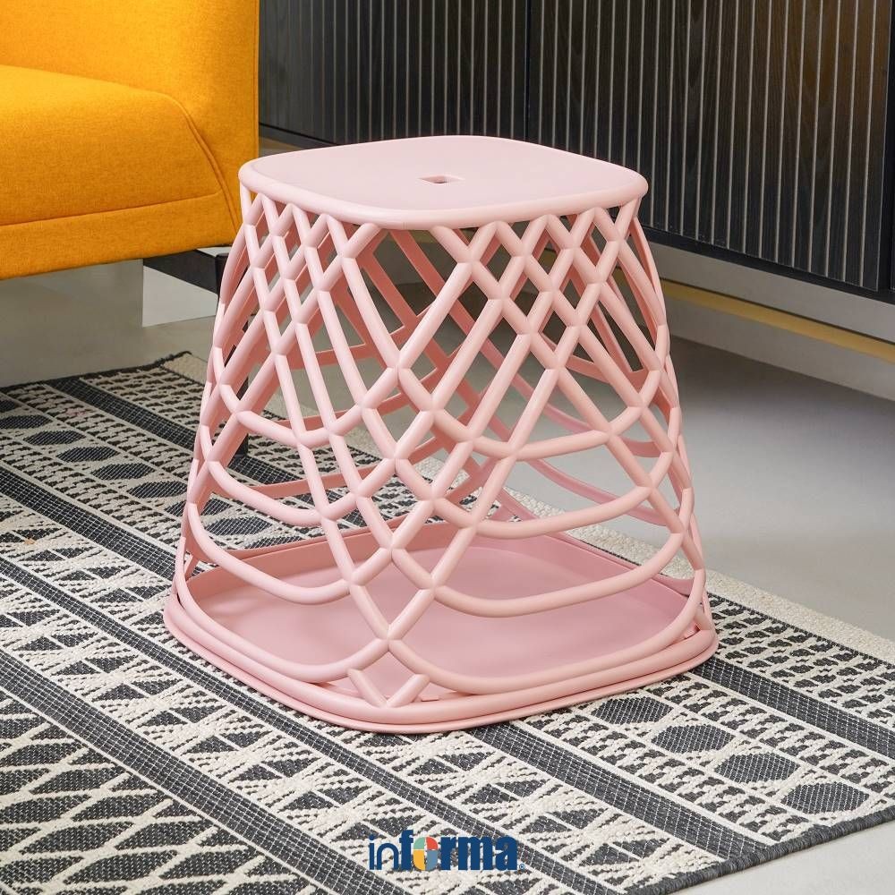 Informa Harmon Bangku Ottoman - Pink Tempat Duduk Serbaguna Bangku Multifungsi Furniture Hunian Mini