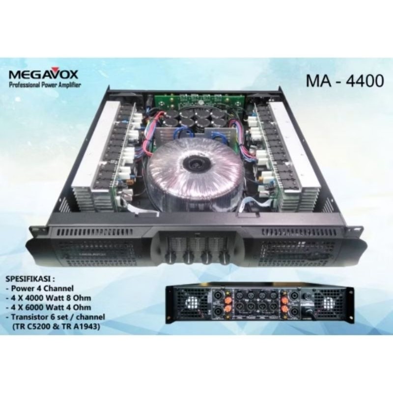 power profesional megavox ma4400 original amplifier ma 4400