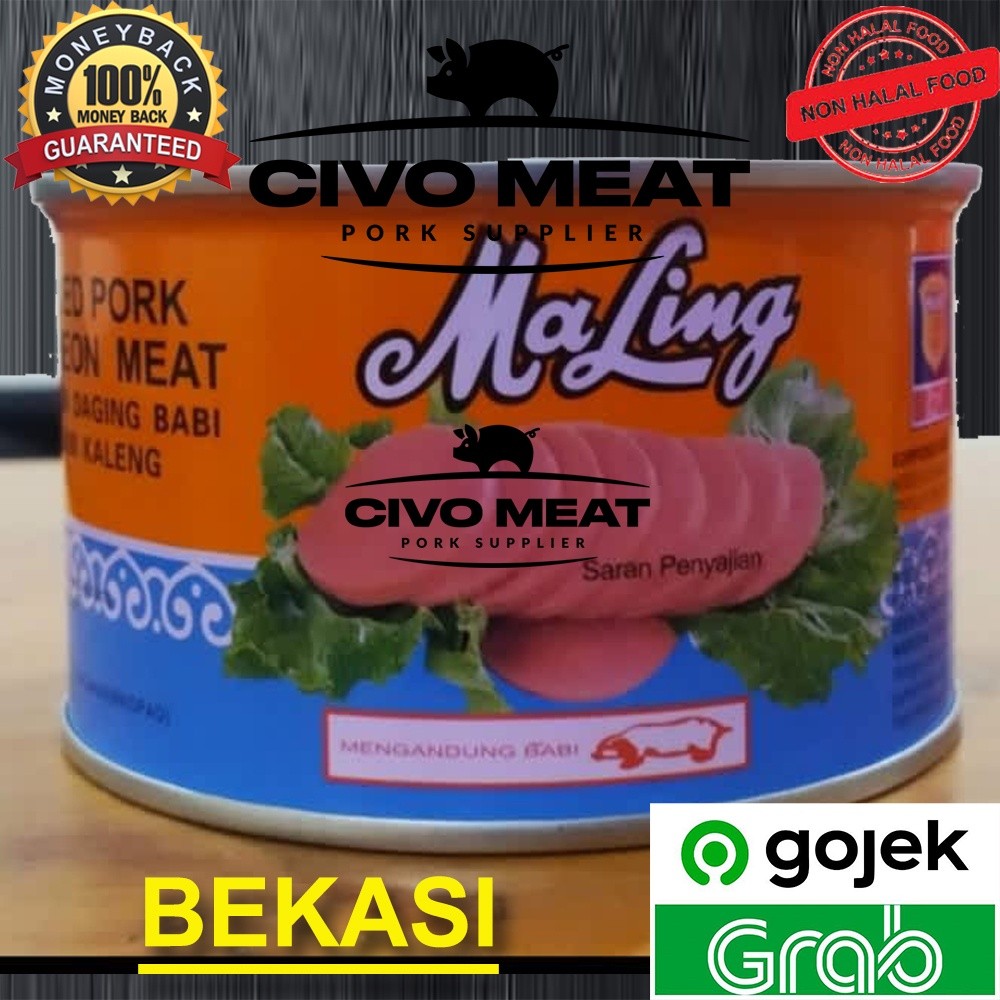 

Maling Canned Luncheon Pork tts 397gr Daging Babi Ma Ling Kaleng Besar