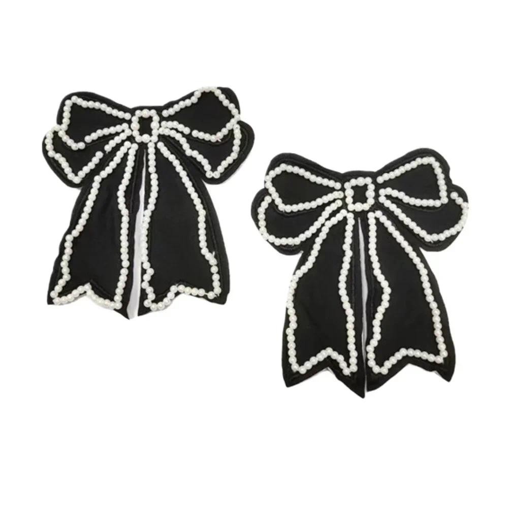 

Manufacturer Spot Korean Version Hand-sewn Pearl Bow Stamp Cloth Sticker Luggage Hairpin Jewelry DIY Clothing Accessories