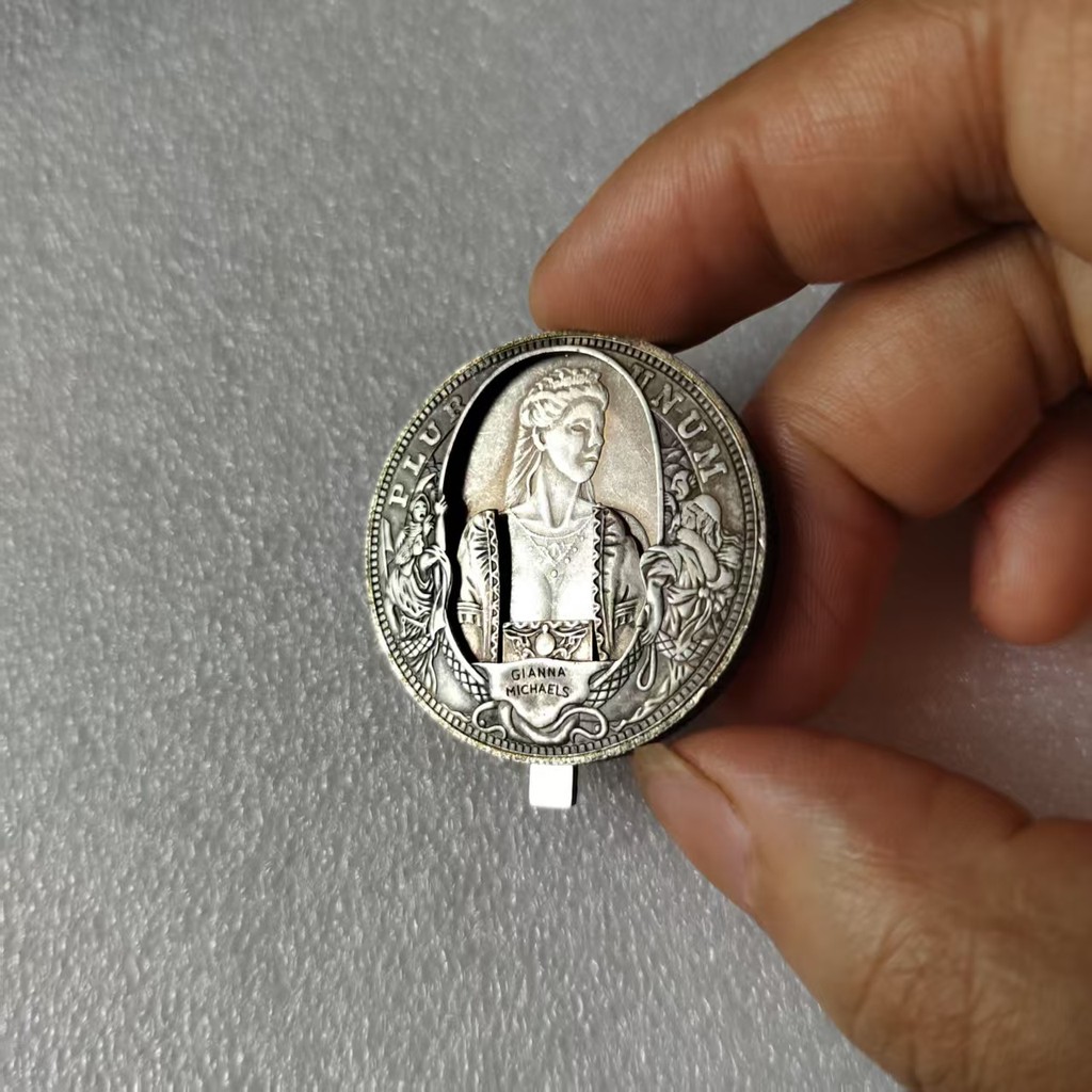 Mechanism Movable Coin Hobo Nickel Morgan Dollar Roman Booteen Amazing Art Creative Gift