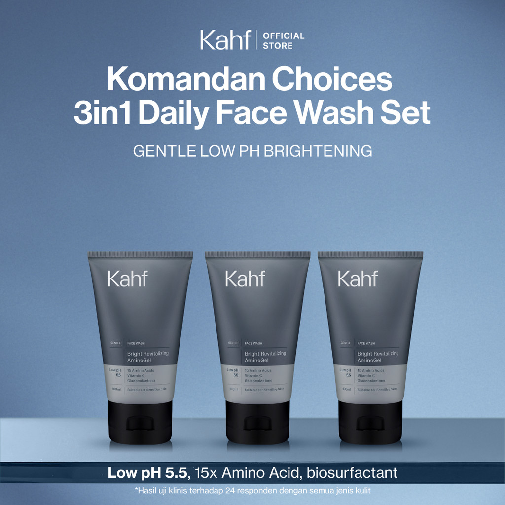 [KAHF BUNDLE 3IN1 PAKET FACIAL WASH - MENCERAHKAN KULIT TANPA KETARIK] Triple Pack Kahf Bright Revit