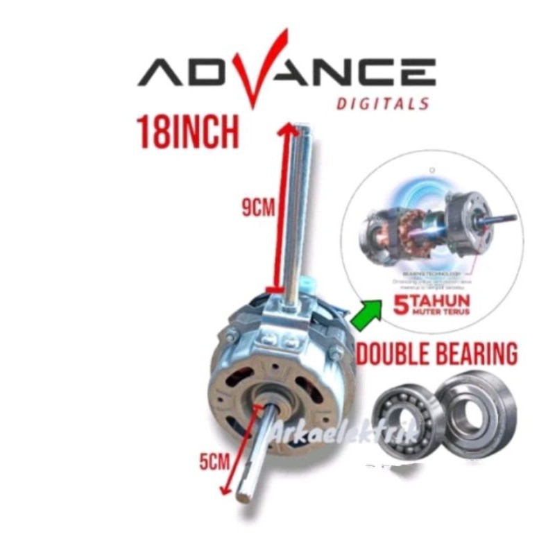 DInamo kipas angin advance tds 18 double bearing
