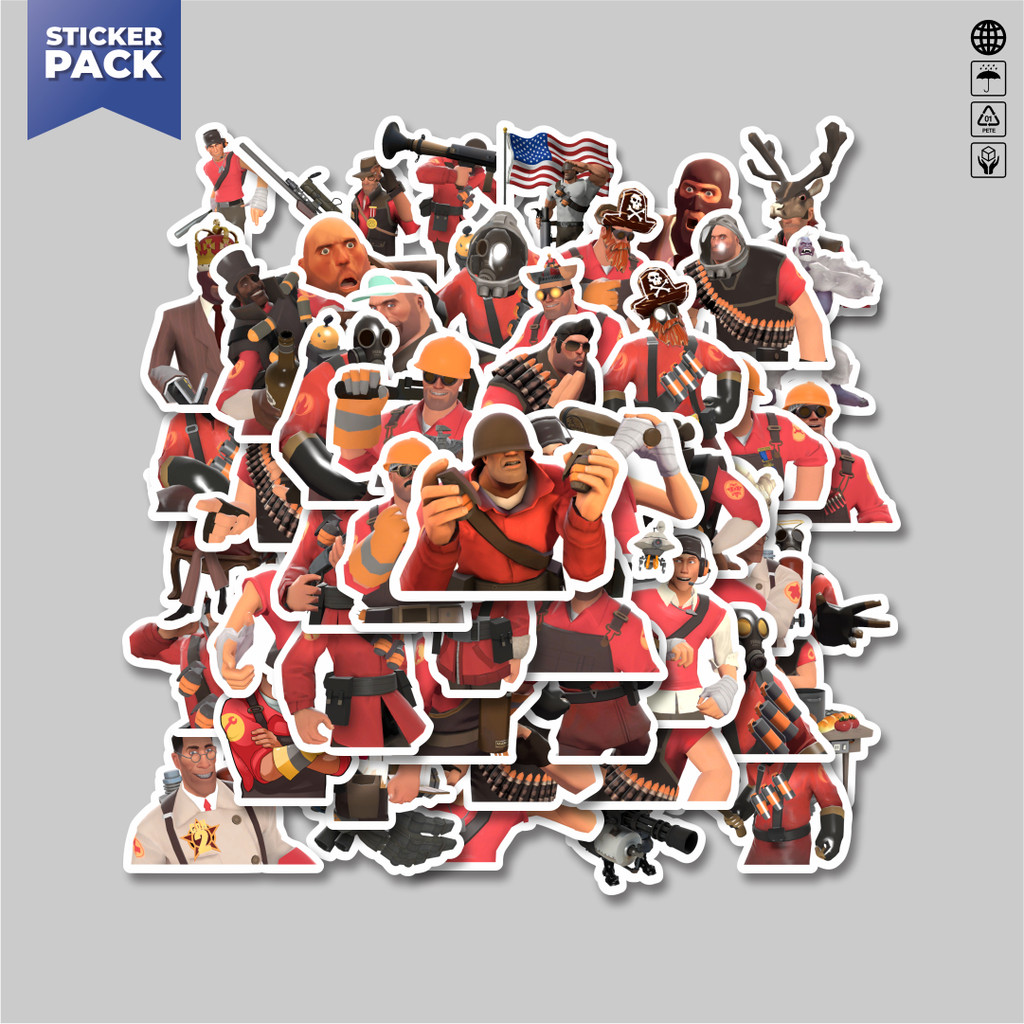 

[100PCS]Stiker Pack Stiker Game Series Team Fortres Character V7 Aesthetic Vinyl Anti Air Dekorasi Sticker Laptop Buku Journal Koper Helm Casing HP Gitar Helm Skateboard