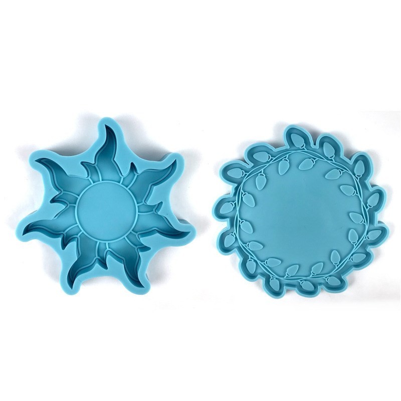 

DIY Crystal Resin Mold Sun Flower Leaves Coaster Cup Pad Tray Decoration Mold UV Epoxy Resin Making Mould Home Decoration Crafts