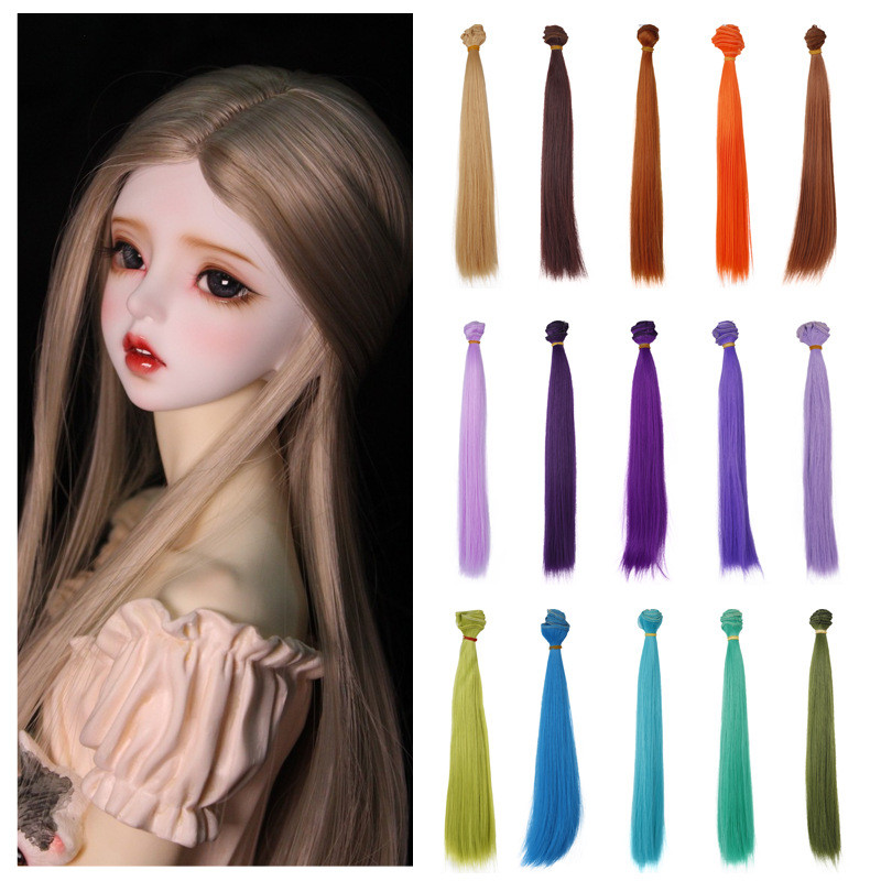 30cm*100cm doll hair Pink white green blue browncolor orange yellow color straight BJD doll trees di