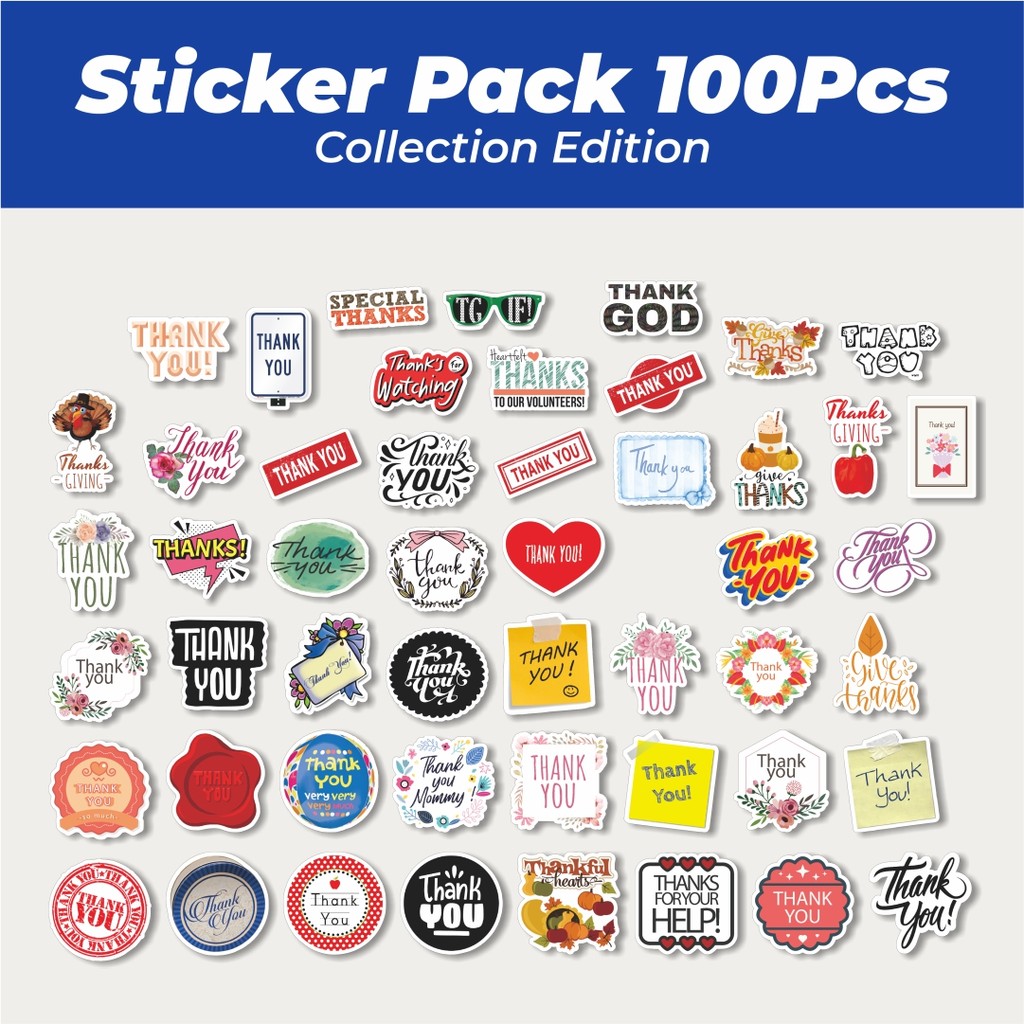 

Hot Stiker Thank You Label Series Lucu Anti Air Stikers Berperekat Waterproof Sticker Decal Buat Motor Helm Buku Journal Koper Casing HP Laptop Botol Minum
