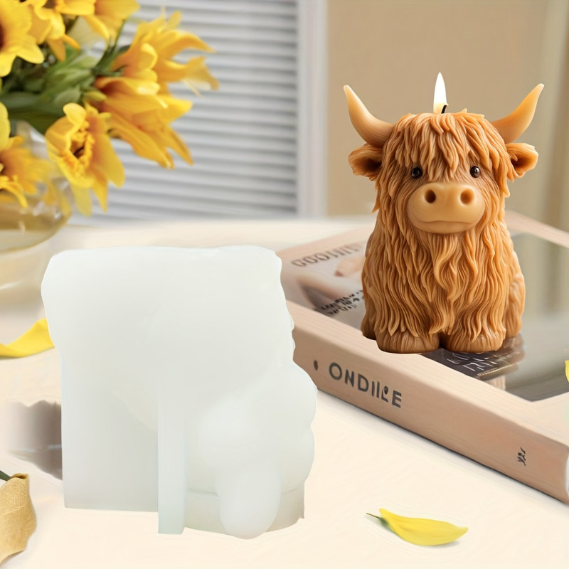 

Alpine cow silicone mold, suitable for resin casting, jewelry making and diy handicrafts, highland cow design and exquisite hair
