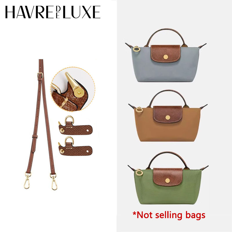Leather Replacement Crossbody Bag Strap For Longchamp Mini Bag Shoulder Strap Without Punching Modif