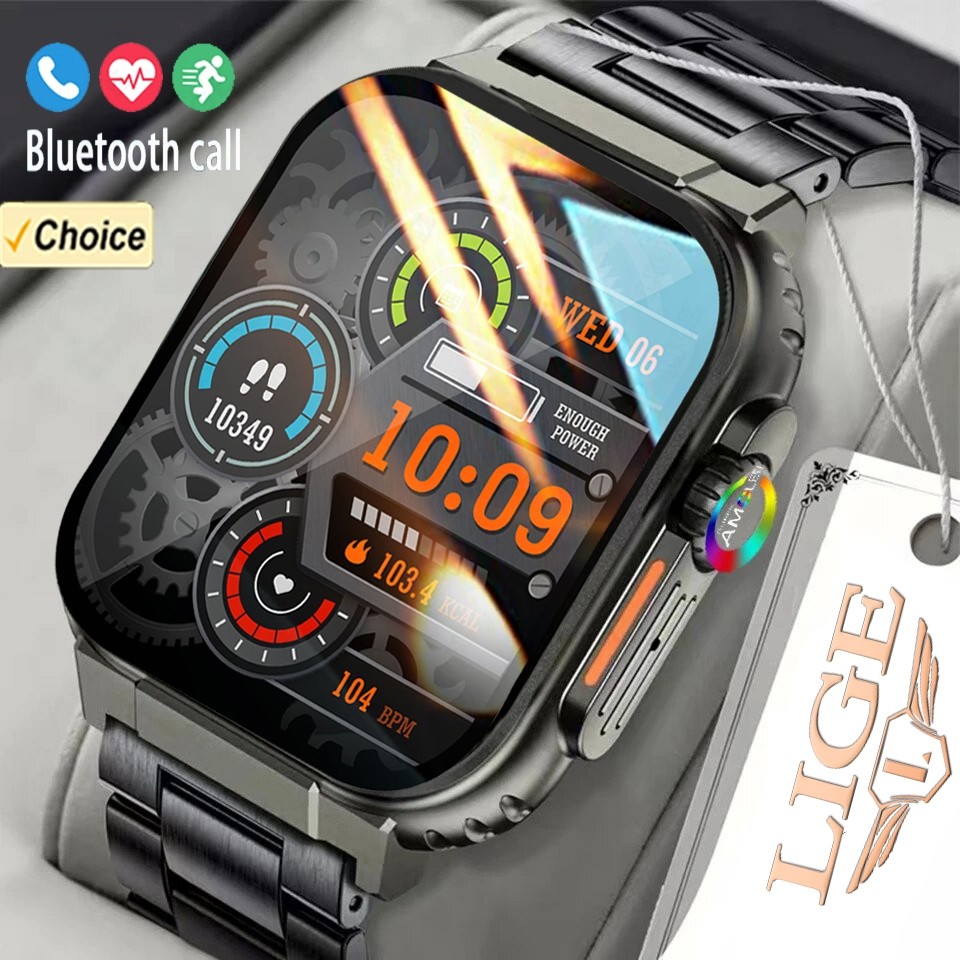 (GW Bren) LIGE AquaBeat 1.96” – Smartwatch Pria & Wanita, IP68, Panggilan & Musik, Sport Watch