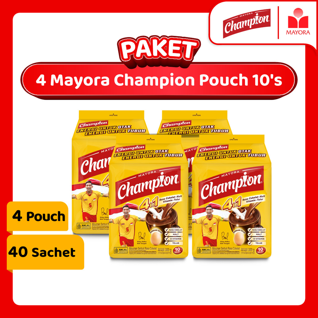 

Paket 4 Mayora Champion Pouch 10's