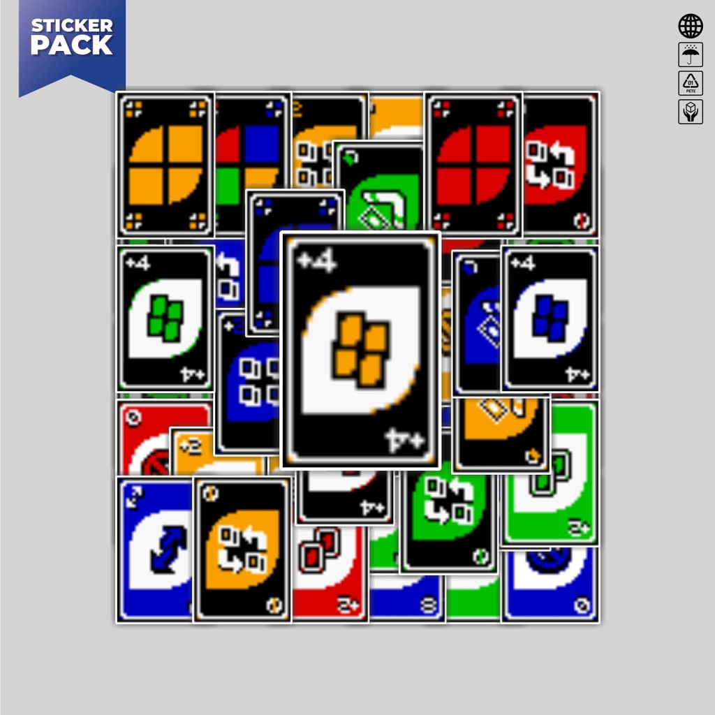 

[100PCS]Stiker Pack Stiker Game Kartu UNO V4 Aesthetic Vinyl Anti Air Dekorasi Sticker Laptop Buku Journal Koper Helm Casing HP Gitar Helm Skateboard