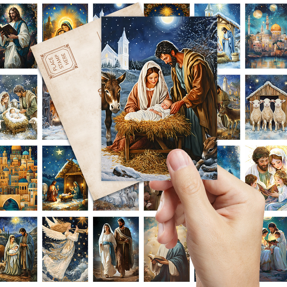 

32cps, postcards, the birth of Jesus, birthday/anniversary gifts, collectibles, suitable for gifting, mailable.
