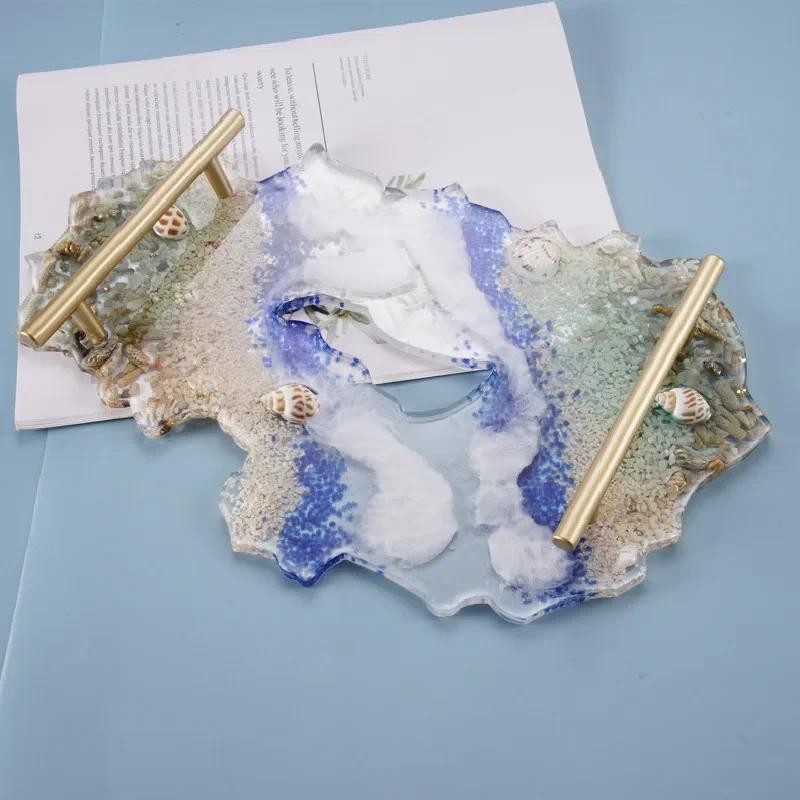 

DIY Epoxy Resin Molds Rolling Tray Silicone Mold Irregular Lace Coaster Decorative Tray Table For Transparent Epoxy Resin Art