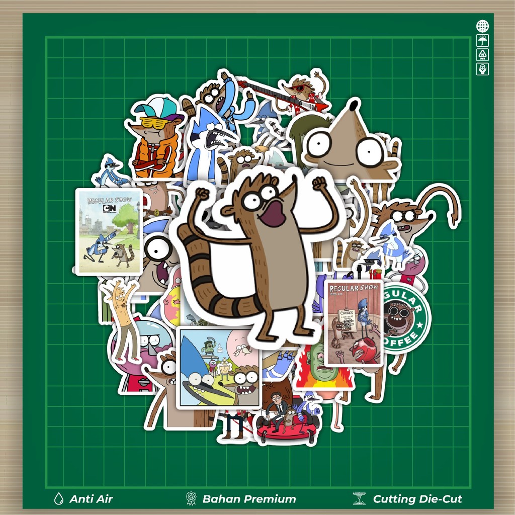 

HOT 50 PCS STIKER Stiker Kartun Series Reguler Show Stiker Fashion Cars Decal Dingin Kartu Album Custom Vinyl Anti Air- Sticker Aesthetic Buku Journal Koper Casing HP Tablet Laptop Helm Motor Botol Minum