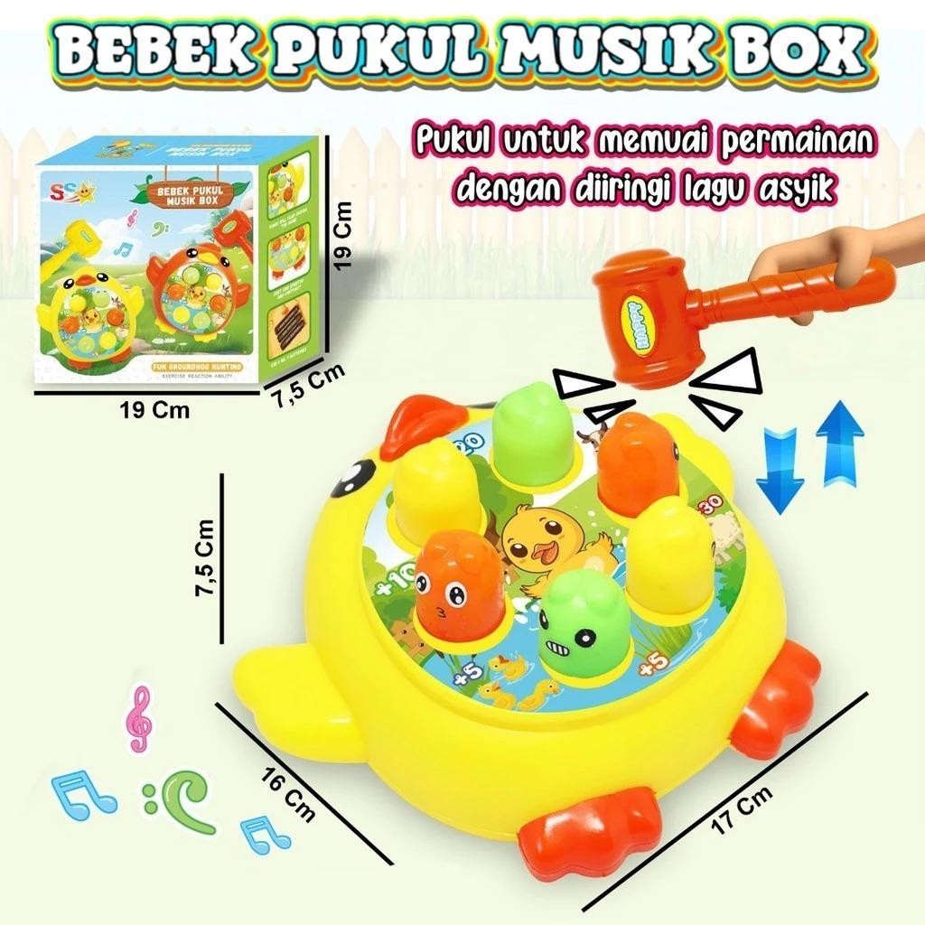 Mainan Lucu Pukul Tikus Musik Box Berlampu Motif Bebek dan Kura-kura Ukuran Jumbo Bisa Dibawa Kemana