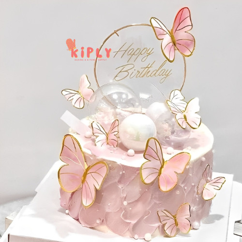 

(10 Pcs)Hiasan kue kupu kupu kertas/Birthday Cake Hiasan Butterfly Dekorasi Kue