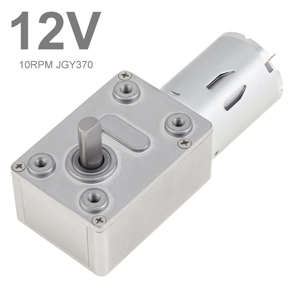 JGY-370 DC Worm Geared Motor 12V 6-160RPM Electric Motor High Torque Rotation Motor, Worm Geared Mot