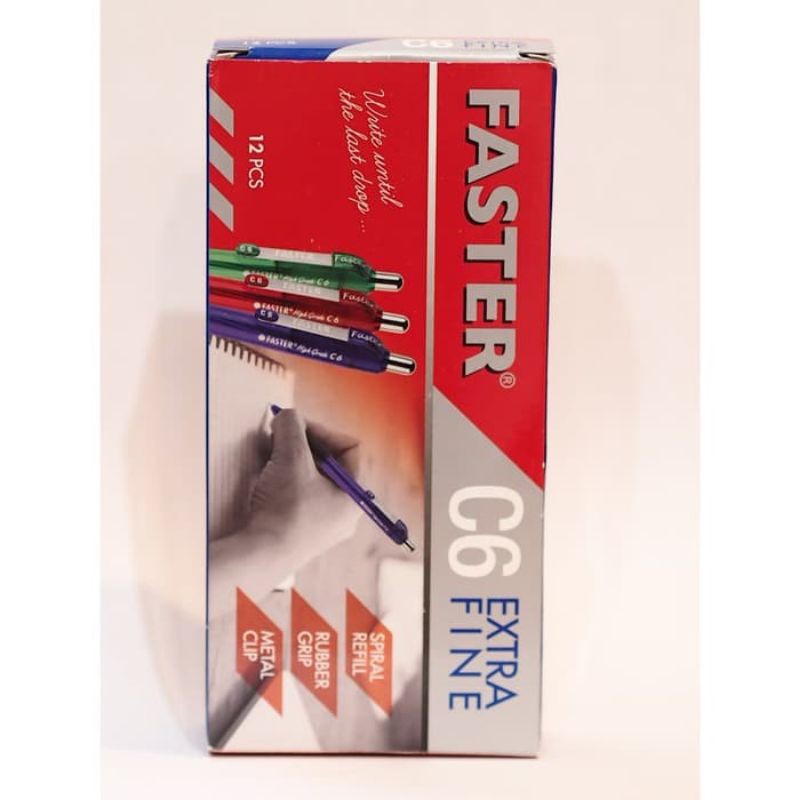 

Pulpen Faster C6 Clicker Extra Fine 0.7mm ( 1pak/12pcs )