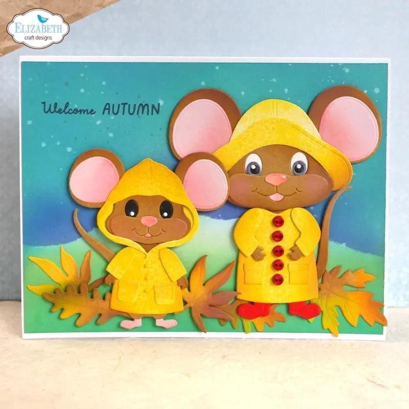 

October Mice Sentiments Metal Cutting Dies Scrapbook Diary Decoration Embossing Template Diy Greeting Card Handmade