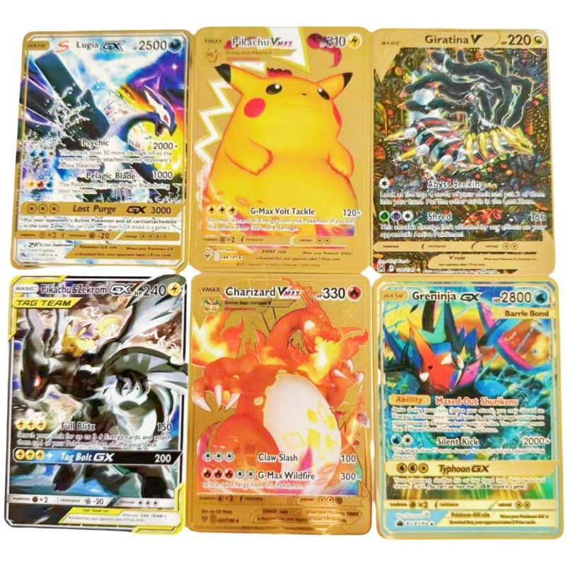 New Original Cartoon Animation Pocket English Series Eiscue Mewtwo Charizard VMAX EX Shiny Metal Gam