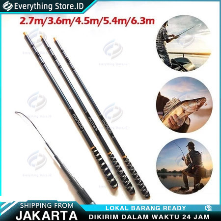 【COD 】Joran Pancing Bahan Karbon Ringan Panjang/Joran tegek super kuat 10kg/joran tegek karbon asli 