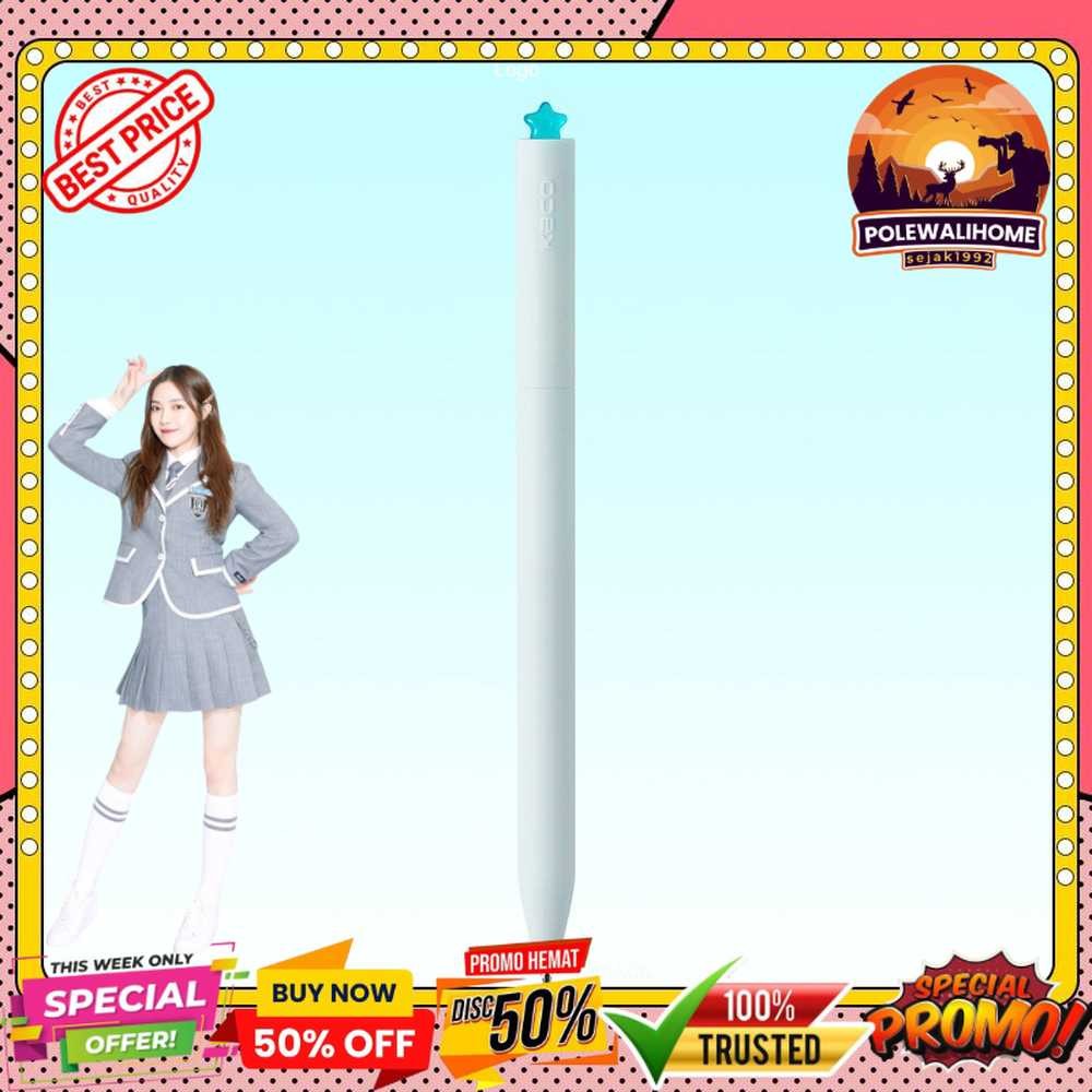 

Kaco Pena Pulpen Gel Dual Ballpoint Black Ink Star Deco 0.5mm 1 PCS - K1055