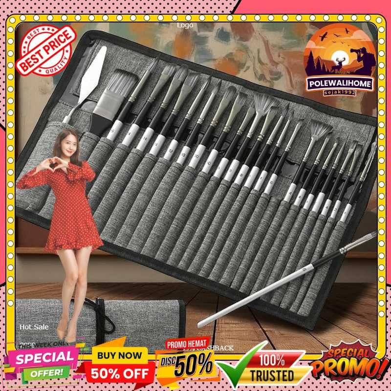 

WESEEKART Set Kuas Lukis Cat Air Minyak Nylon Paint Brush 24 PCS - MSA-214