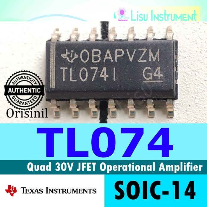 TL074 TL074I Low-Noise Quad 30V JFET Operational Amplifier SOIC-8