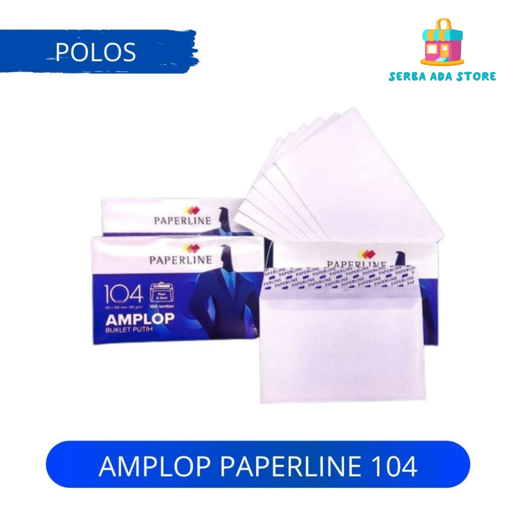 

Paperline Amplop 104 PPS Polos 95 x 152mm 80 GSM White Develope Plain 100 Lembar - SAS88