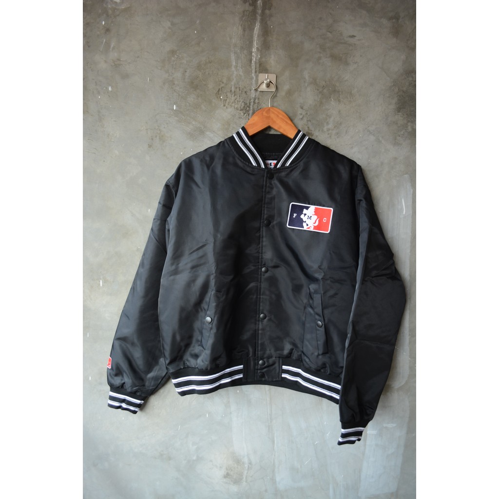 Jaket Baseball Famo Motorcycle - Jaket Hitam Pria