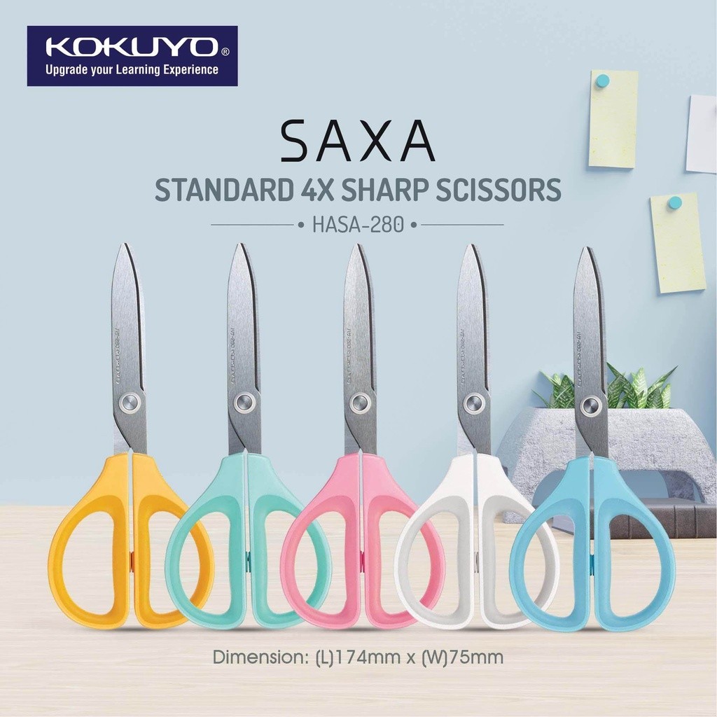 

Kokuyo Saxa Scissor Standard Blade 4x Sharper with Symmetrical Handle Gunting 4x Lebih Tajam