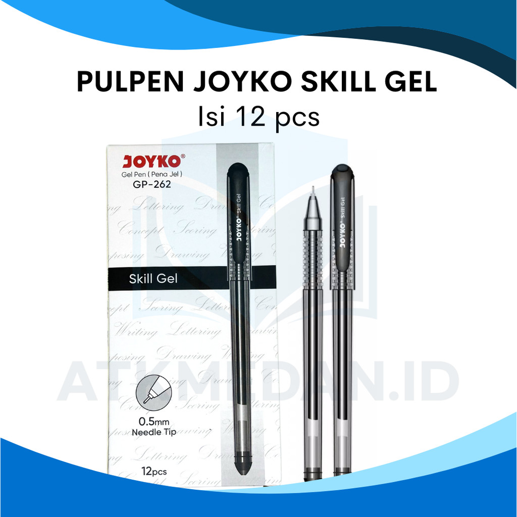 

PULPEN GEL JOYKO GP-262 SKILL GEL 0.5MM PER LUSIN ISI 12 PCS