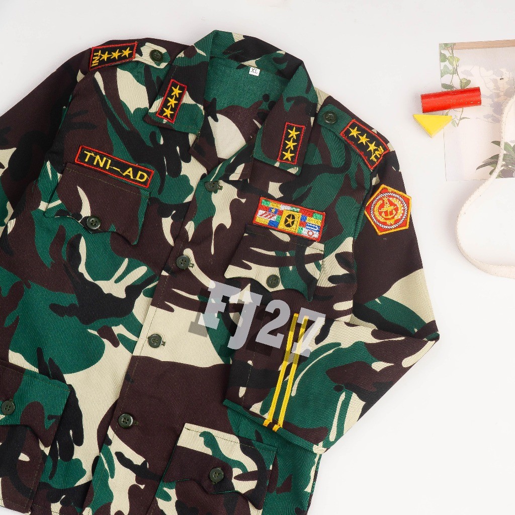 (SATU SET TERMURAH) BAJU SERAGAM TNI AD ANAK/BAJU PROFESI ANAK/ BAJU TNI AD ANAK/BAJU KARNAVAL TNI A