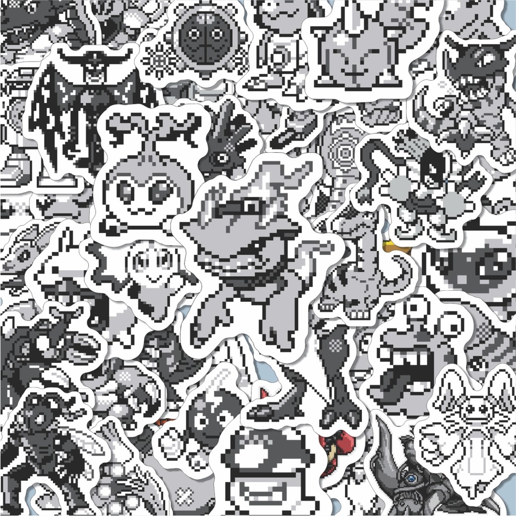 

100PCS Lucu Stiker Pixel Digimon V71 Stiker Aesthetic Stiker Anti Air Stikers Berperekat Waterproof sticker decal buat Motor Helm Buku Journal Koper Casing HP Laptop Botol Minum Hadiah anak