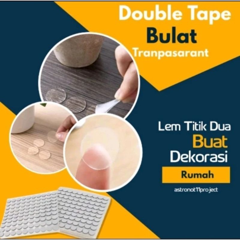 

double tape nano mini dot ukuran 10 mm dan 20 mm isi 70 pcs