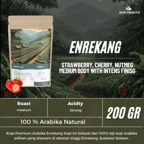 

ROASTED BEANS ARABIKA NATURAL ENREKANG 200 GR | BIJI KOPI SANGRAI | Coffee - GILING HALUS