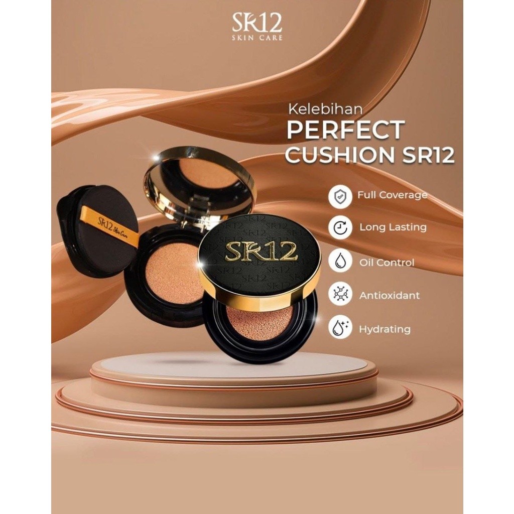 SR12 PERFECT CUSHION SR12 BEDAK BASAH ANTI LUNTUR BEDAK SULTAN TAHAN LAMA ANTI AIR GLOWING BPOM ORI