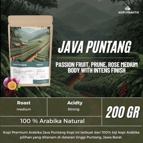 

ROASTED BEANS ARABIKA NATURAL JAVA PUNTANG 200 GR | BIJI KOPI SANGRAI | Coffee - GILING HALUS