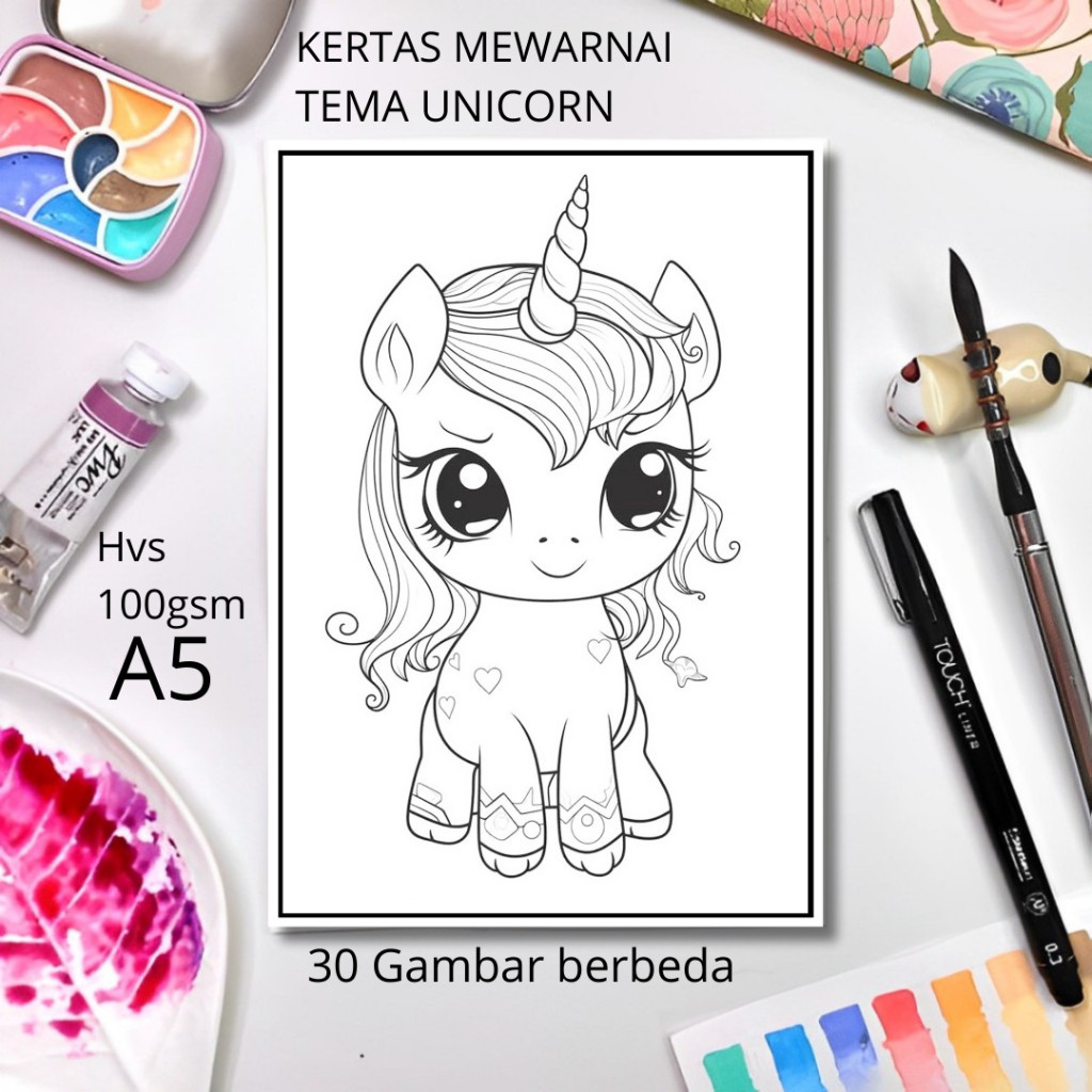 

30 Gambar Kertas mewarnai anak / Coloring / Sketa Tema Unicornclaraa aurel