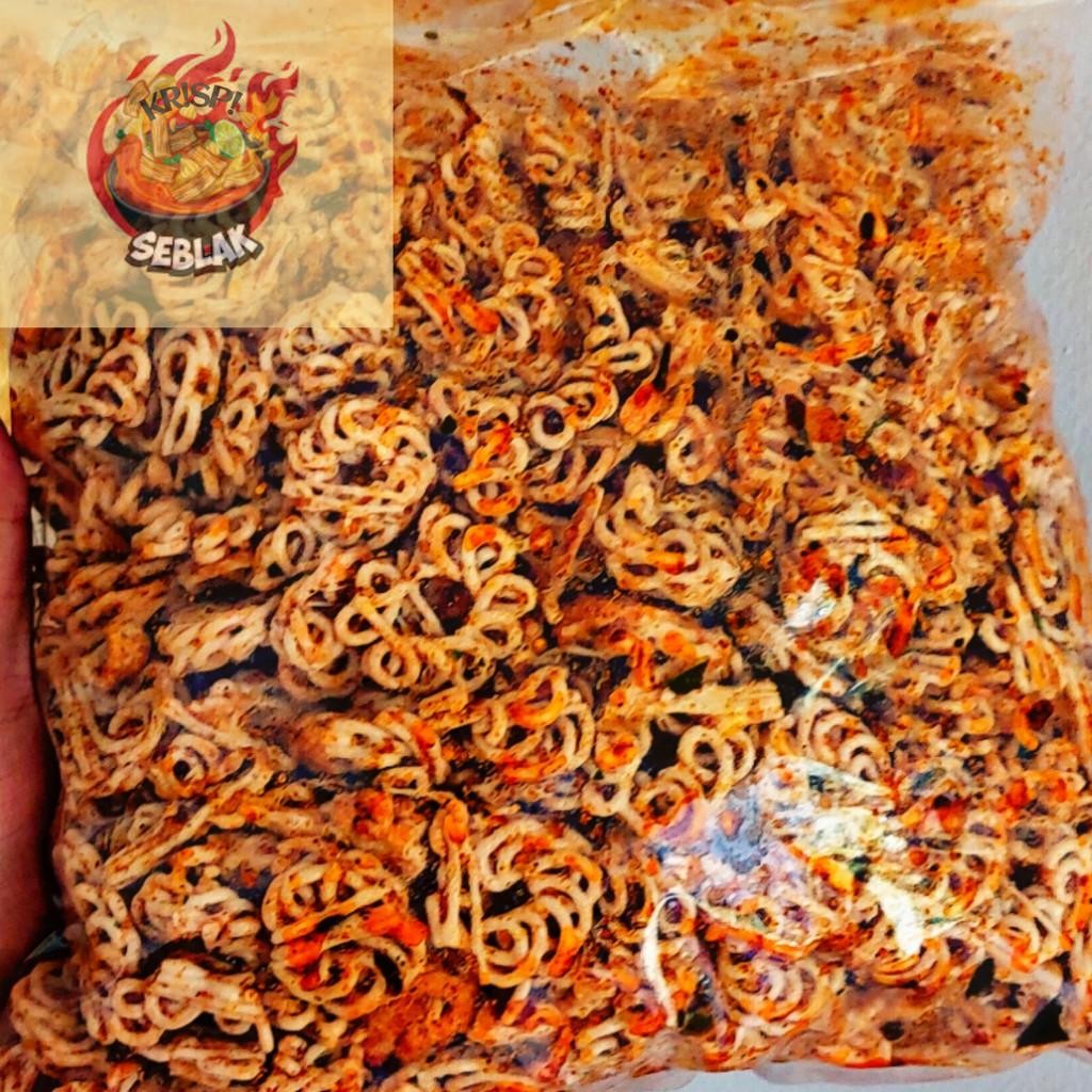 

Seblak krispi kerupuk seblak 1kg mawar uril extra pedas daun jeruk. s