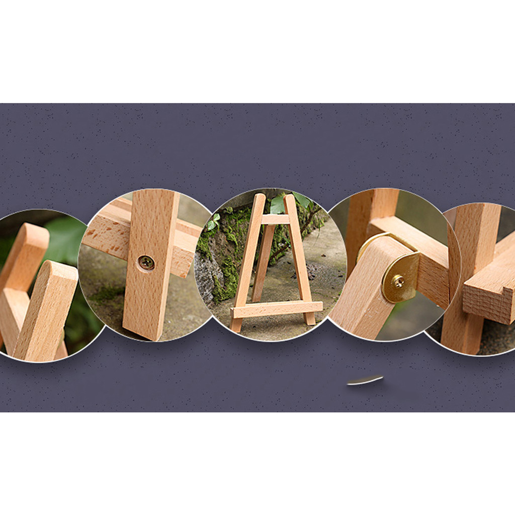 

Wooden Photo Frame Display Easel 27 5cm Mini Table Top Painting Stand Tripod Bamboo Durability Artwork Show