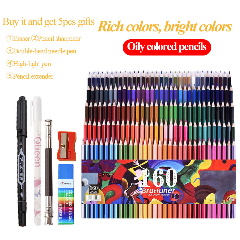 

Brutfuner Professional Oily Colored Pencils 48/72/80/120/160/180 Colors Art Drawing Sketch Lapis de cor Wooden Colored Pencils