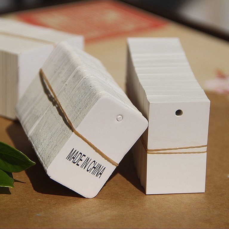 

100pcs Kraft Paper Tags White Cardboard Cards Wedding Birthday Party Gift Tag Cookie Packaging Supplies