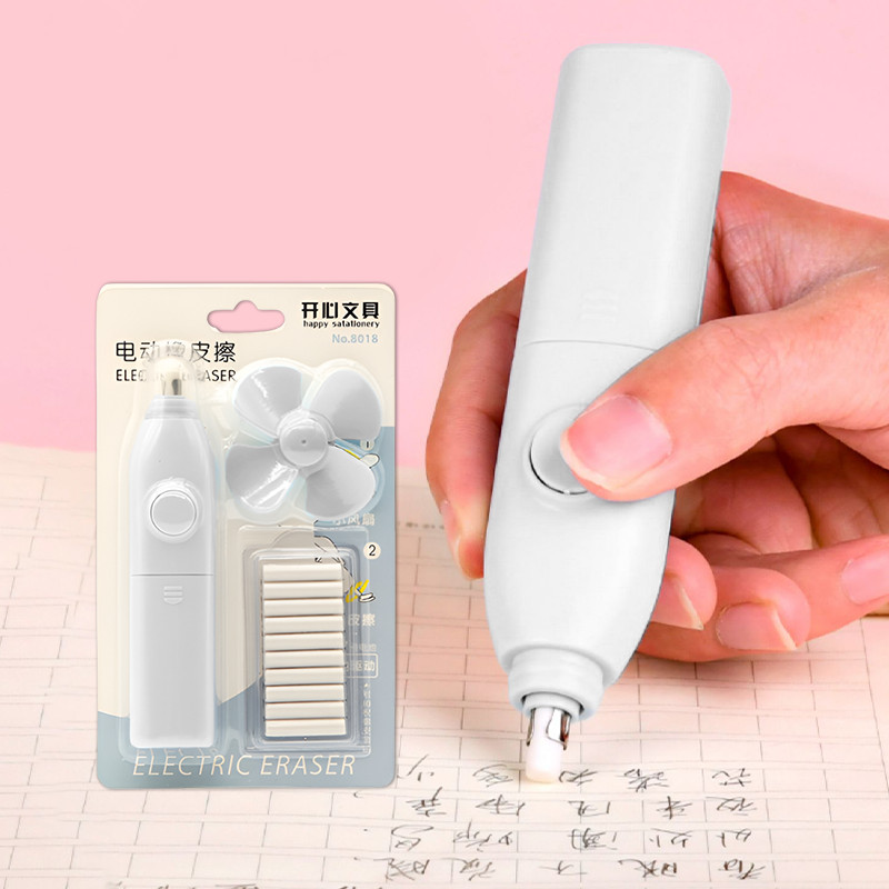 

Penghapus Pensil Elektrik + Refill & Kipas / Eraser Elextric Penghapus Mini Fan 2 in 1