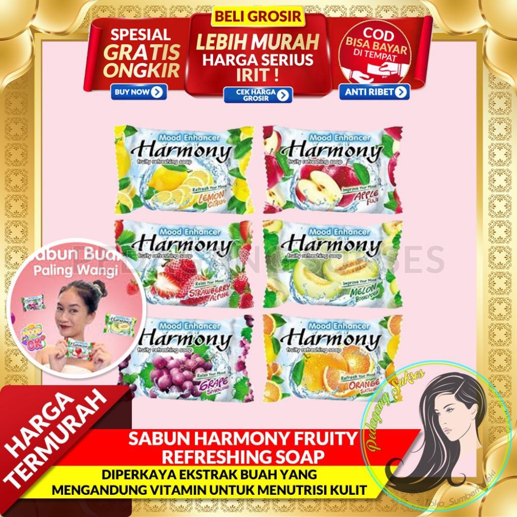 SABUN BATANG HARMONY FRUITY REFRESHING SOAP SABUN HARMONY BUAH 70g  SABUN YANG WANGI SABUN MURAH SAB